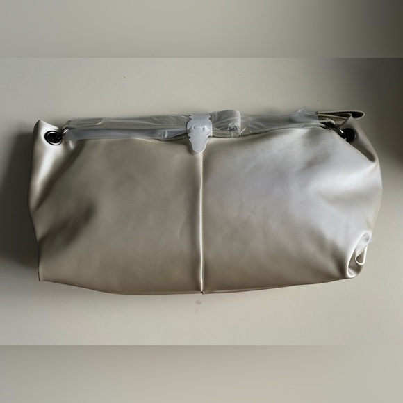 LUG HALF PLUNGE SATIN LUXE CROSSBODY METALLIC CHAMPAGNE NWT - Picture 3 of 6